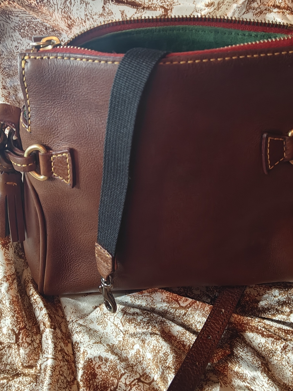 Dooney & Bourke Brown Leather Crossbody Bag - Picture 8 of 10